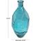24" Teal Recycled Glass Tall Spanish Bottleneck Vase